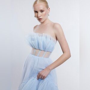 BCBG Jeanne Strapless Tulle Gown